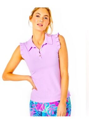 Lilly Pulitzer purple iris Frida polo